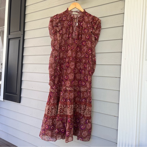 Ulla Johnson Silk Dress Midi Alessandro Floral  US 4 New - Picture 2 of 10